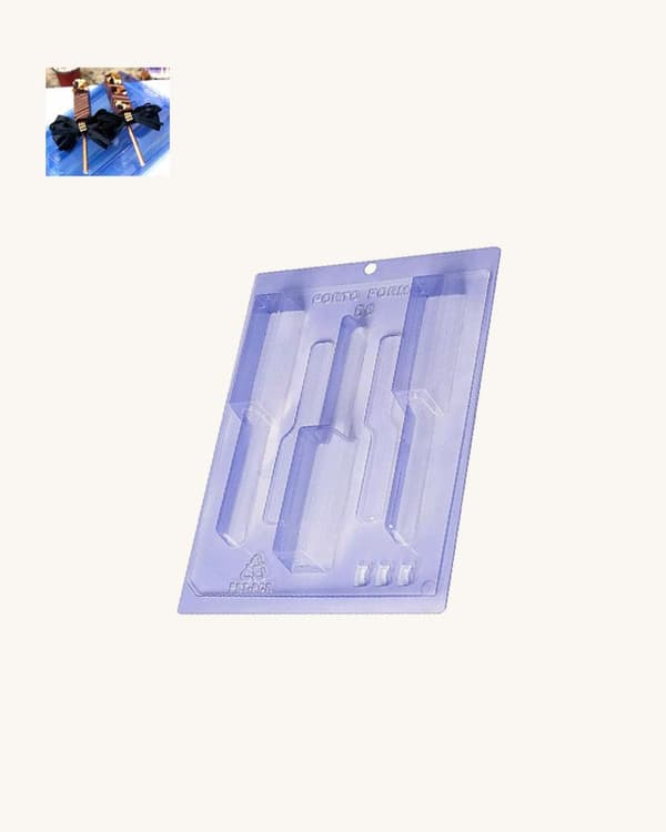 Pralinform Klubba Sjokoladeform - Porto Formas 56 - Spesiell 3-dels form Transparent transparent