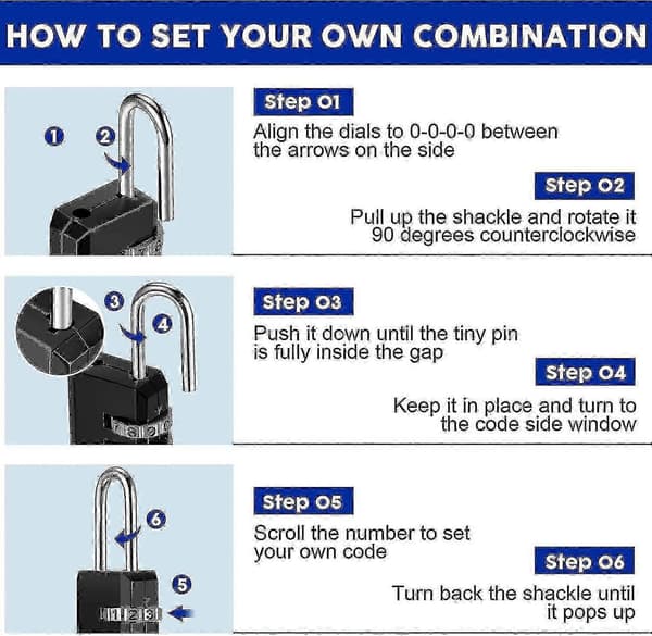 50 Pcs Small Combination Locks 3-Digit Combination Lock Small Padlock