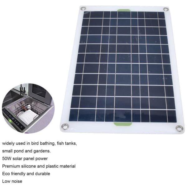 Solar Water Pump Kit 800L/h with 50W 12V Solar Panel, Compatible with Small Pond, Pool, Aquarium, Hydroponics