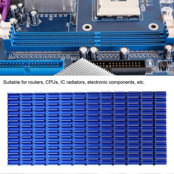 Aluminium kjøleribbe med termisk selvklebende pute for rutere, CPU-er og moduler