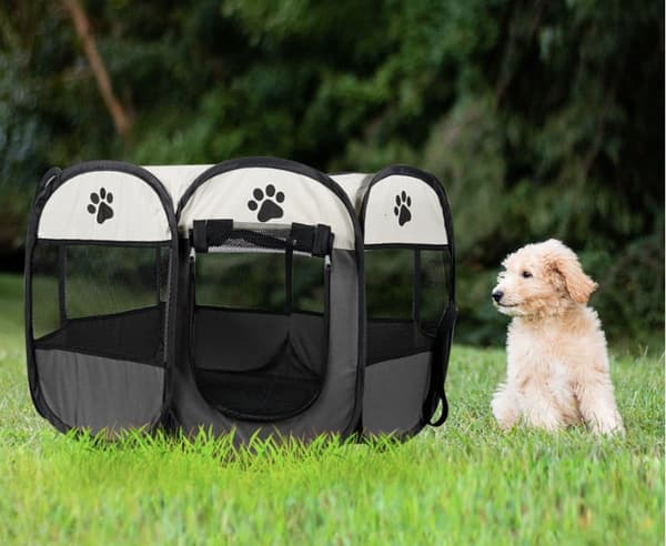 Universal sammenklappelig kravlegård, bur til hunde og katte - grå