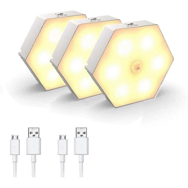 Med Bevægelsesdetektor S 3 Dele USB Genopladelig Sensor S Korridorseng