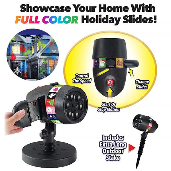 Magic Light Projector with 12 Interchangeable Motifs 800