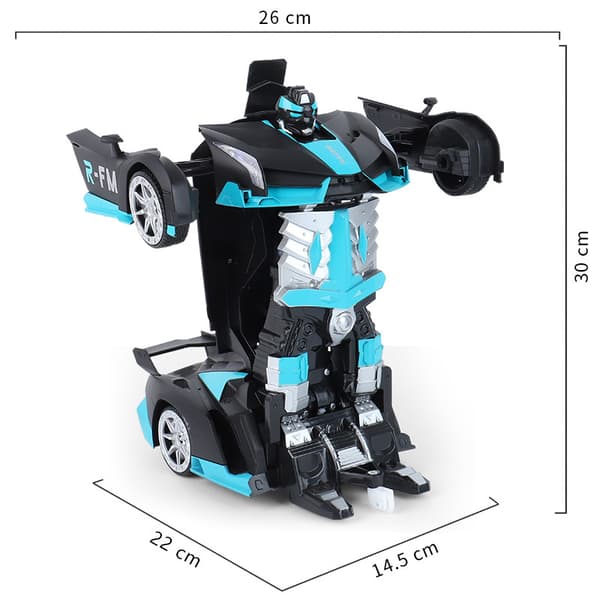 Fjernkontroll Transformerende Bil Robot Gestfølende Billeke med Lys og Musikk Bugatti-rød