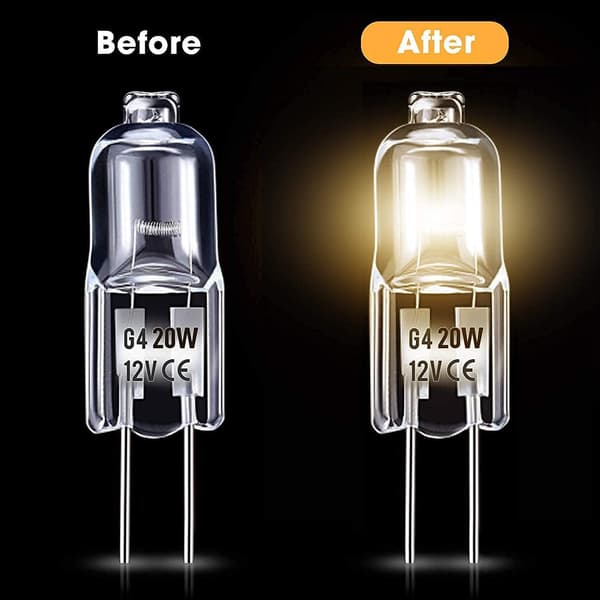 G4 Halogenpærer 20W 12V - Varmhvit - 15-pakning