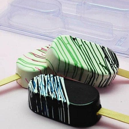 Pralinform Klubbor Cakesicles - BWB 9818 - Spesiell 3-delt form Transparent transparent