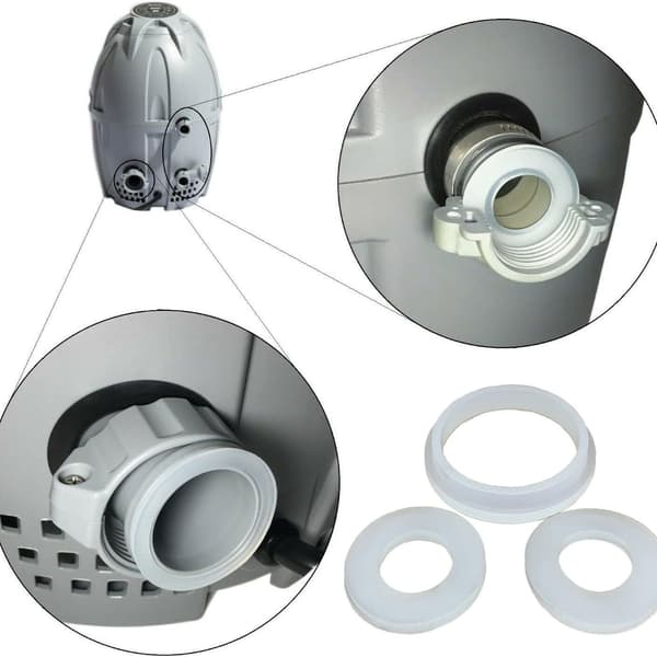 3-pack Anslutningstätningar Packningar för Coleman Kompatibel med Lay-Z-Spa, A och B/C Anslutningstätningar (Vit) [JUN]