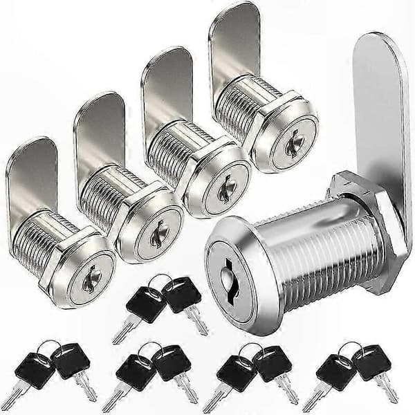 20 mm skabslås med nøgler, postkasse- og skabslås, møbelgreb (5-pak)
