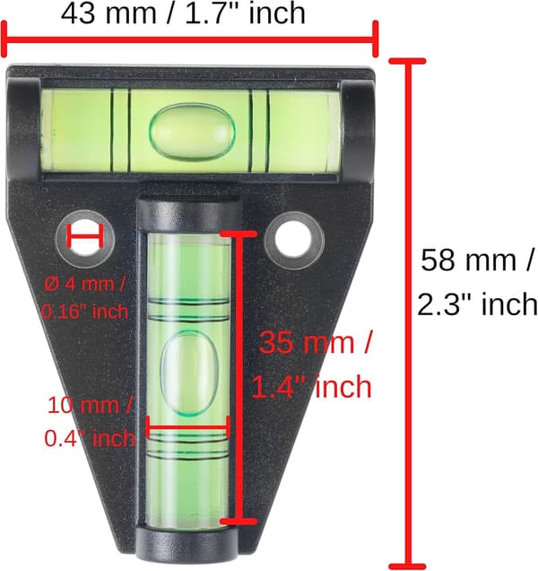 Magnetic T-shaped Spirit Level, Small Practical RV Spirit Level