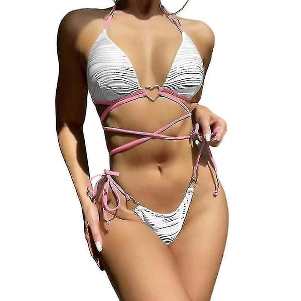 Sexy brasilianske bikinisett for kvinner Halter String Bikini Sett Todelt Bikini Stropp Badedrakter Trian