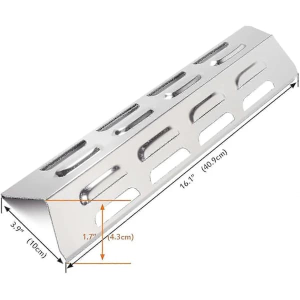 Gasgrill Varmepladesæt med 4 i Rustfrit Stål Erstatningsvarmeskjold til Kenmore Master Forge Uniflame 40,9 x 10 cm