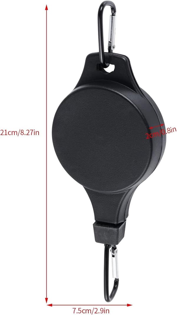 Garden Hook - Retractable Plant Pulley, Adjustable Height - for Baskets and Pots - Black - 90 cm