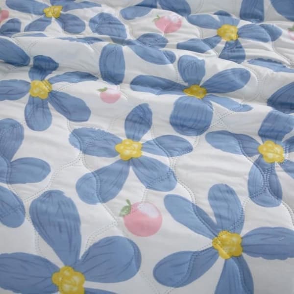 Sommerdyne, trykt vendbart sengeteppe 100 % vasket bomull, enkel- eller dobbeldyne, 200x230cm