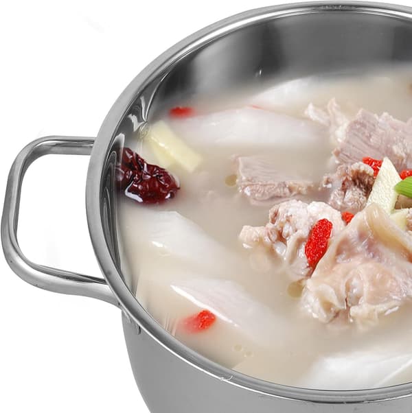 26 cm 304 Stainless Steel Pot, Thickened Multifunctional Soup Pot for Home Kitchen Cooking