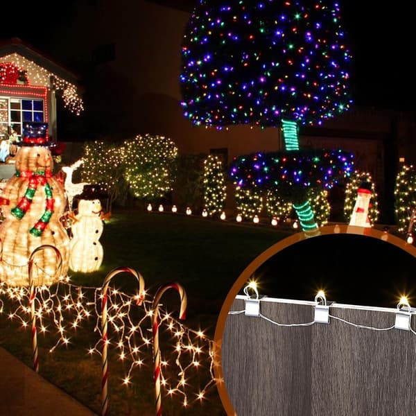50 pcs - Christmas Light Gutter Hooks - String Light Clips - Christmas Light Clips