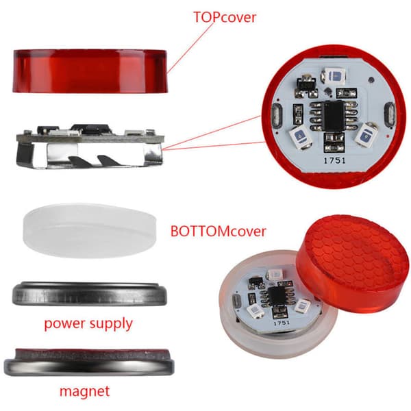 2 st Dörrvarningsljus Stroboskop Blixt Anti-kollisions LED