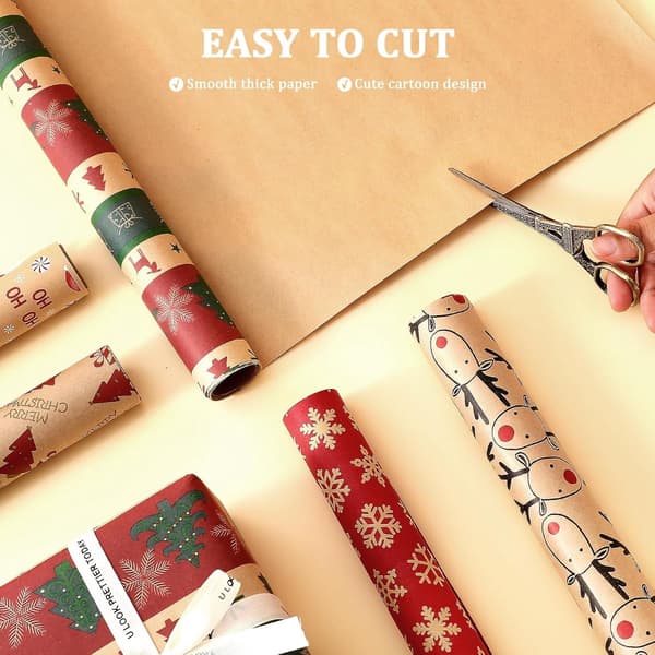 5 Rolls Christmas Wrapping Paper - Christmas Wrapping Paper Rolls