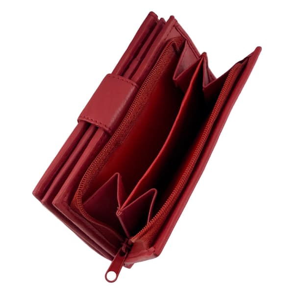 Medium läderplånbok med 18 kortfack Röd One size Red one size