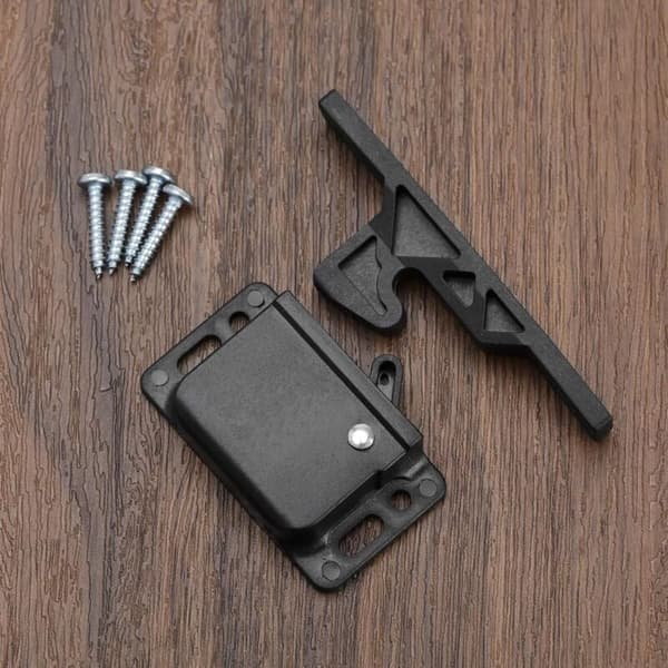 Cabinet Catches with 8 Screws for RV, Caravan Door Locks, Cabinet Accessories, Sliding Doors, Home, Kitchen, Black