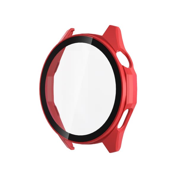 Suojakotelo Huawei Watch GT6 46mm -kellolle karkaistulla lasinäytönsuojalla (punainen)