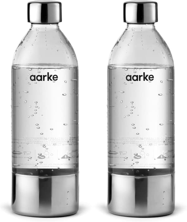 (2-pakkaus) Pullot hiilihapotuslaitteeseen Carbonator 3, BPA-vapaa ja teräksisillä yksityiskohdilla (800 ml)