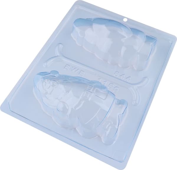 Pralineform Julemand Chokoladeform - Santa Claus - BWB 844 - Special 3-delt form Transparent transparent