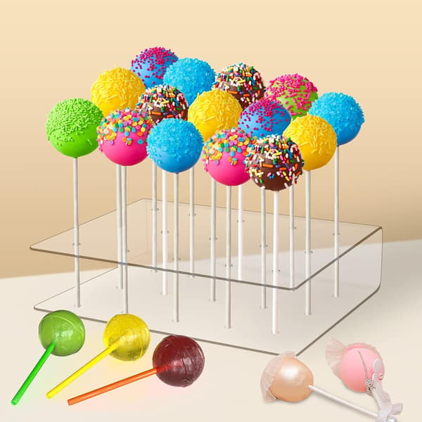 Slikkepindsholder 4 stk Akryl Cake Pops Display 15 huller Tran