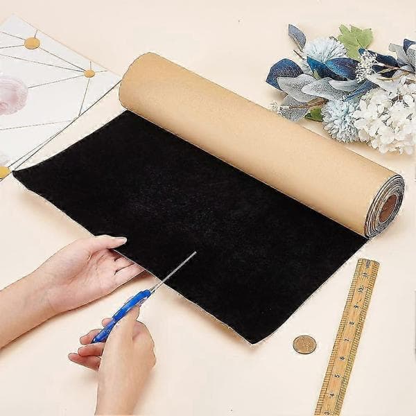 Selvklebende fløyelsstoff svart 40 cm