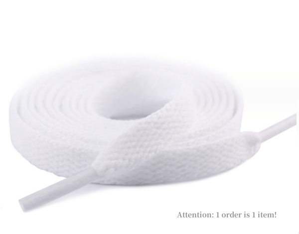 Musta, 120 cm, 8 mm leveä, AJ litteät kengännauhat, lenkkarit