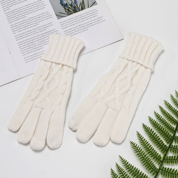 Vinterhandsker med fingerspids touchskærm design af ren uld Hvid