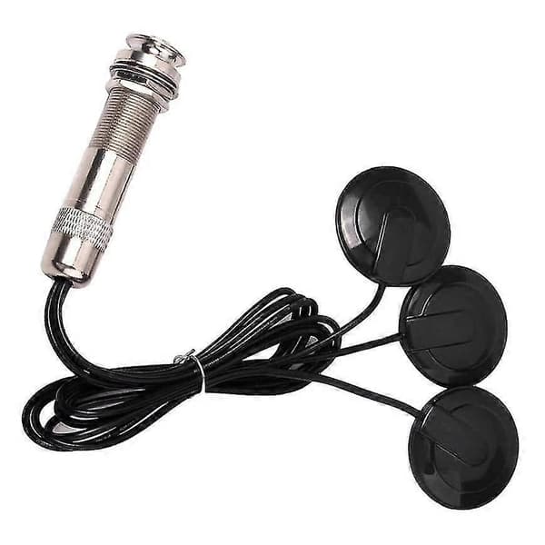 Gitar Pickup Piezo Kontaktmikrofon Pickup 3 Transduser Pickup System for Akustisk 6,35 mm (svart)