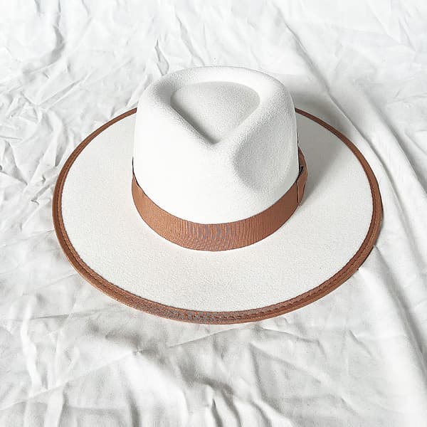 Hvid vintage cylinderhat denim cylinderhat