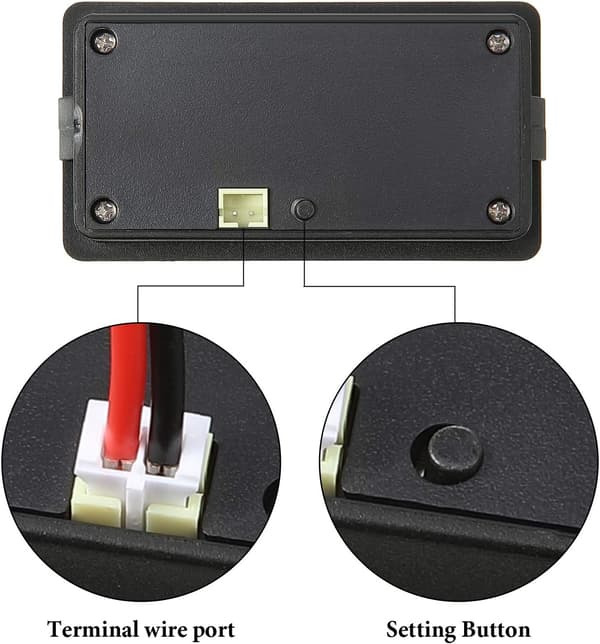4 st DC 12V 24V 36V 48V 72V Batterimätare med Larm, Batterilock