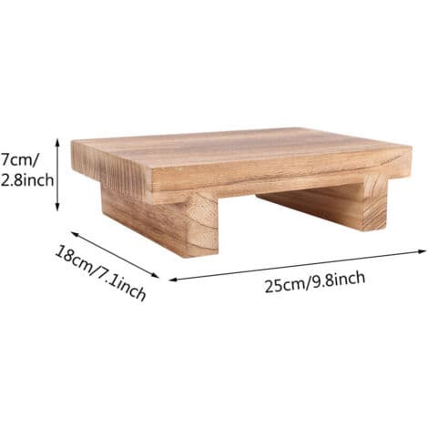 Solid Wood Stool 25 x 18 x 7 cm - Mobile Footstool for Easy Access to Beds - Safe for Use by Children and Adults