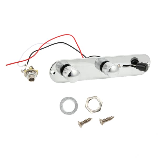 Forkromet Metal 3-vejs Switch Forbundet Kontrolplade Tele Guitar Reservedele