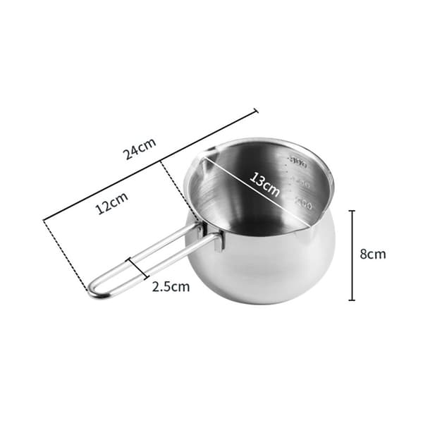 Pearl Metal Satina Mælkepande, 800 ml (12 cm), Urneformet, Rustfrit Stål, Med Skala