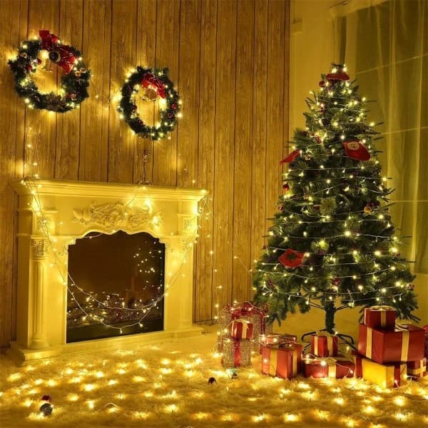 300 LED Varmhvite Lyslenker, 30m Vanntett for Utendørsbruk & Jul