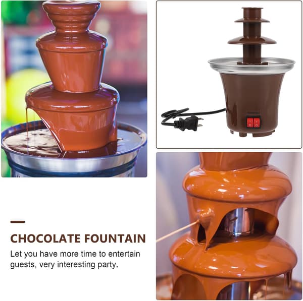 Professionel Chokoladefontæne - Elektrisk Partyfondue Maker med Varmeskål, Nem at Rengøre Design til Bryllupper og Begivenheder