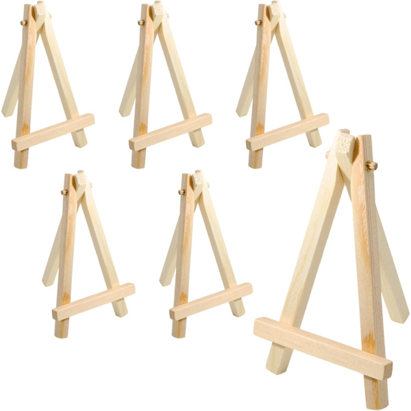 6 st mini-displaystaffli i trä 6 st