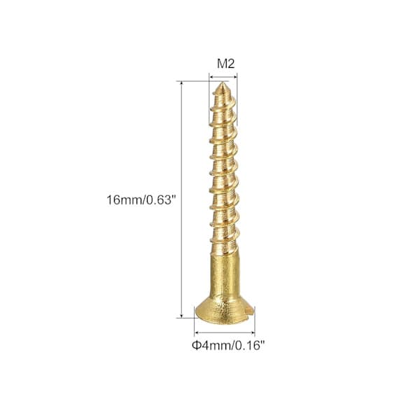 100 stk M2 x 16 mm sporskruer med forsenket hode