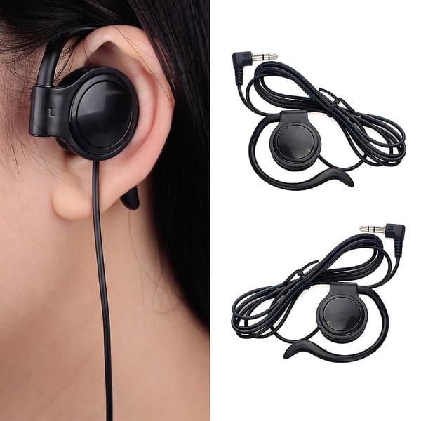 G-shaped Soft Earhook Earpiece 3.5mm Jack Single-sided Headset Headphones [DB] Left ear Left ear