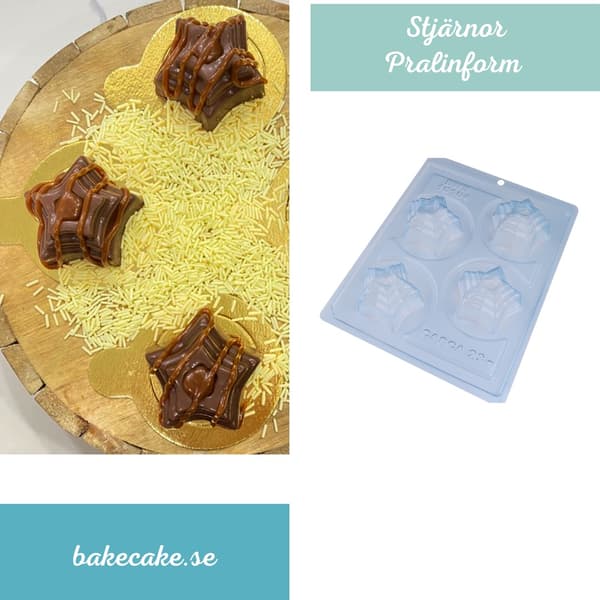 Pralinform Stjerne Sjokoladeform - BWB 10104 - Spesiell 3-delt form Transparent transparent