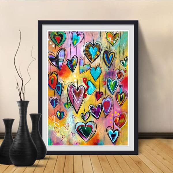Kjærlighetsdiamantmaleri 5D DIY full diamant rund kunstlerret