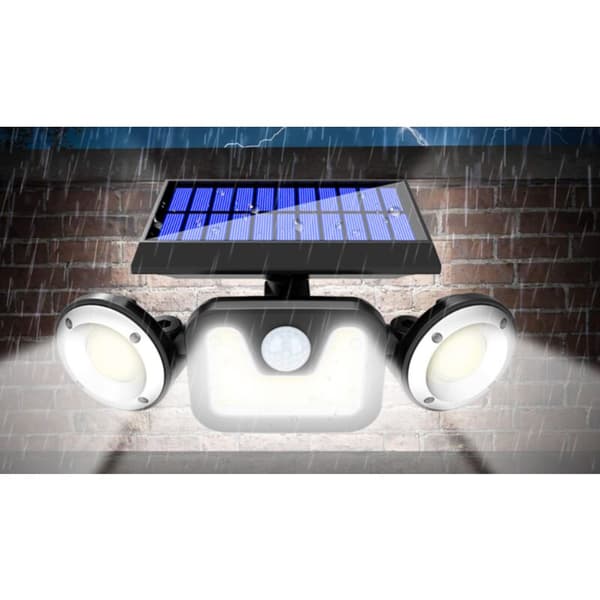 Solar Lamp Three Heads LED Solar Wall Light Outdoor Waterproof Rotating Wall Light Human Body Induction Garden Light (83 COB)