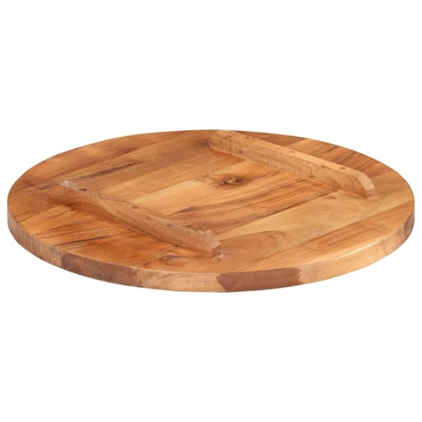vidaXL Table Top Solid Acacia Wood Round 25-27 mm 50 cm Brun brown