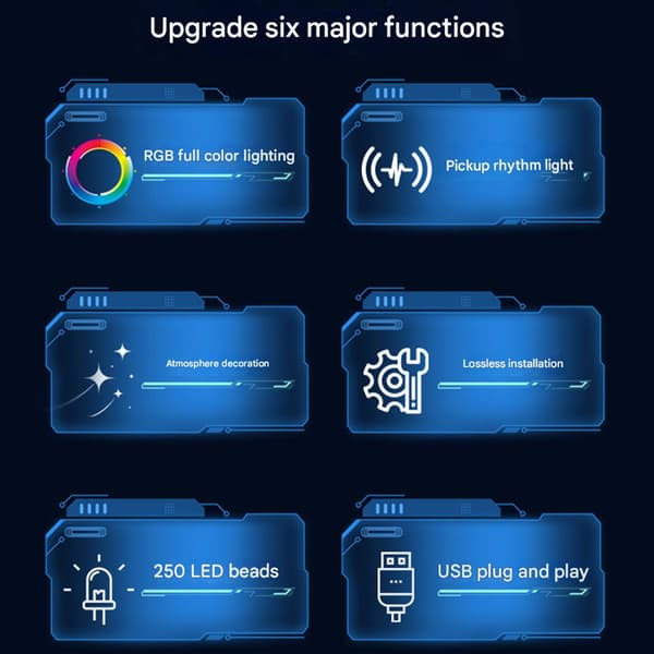 Dynamic RGB LED Audio Visualizer with 8 Light Effects for Gaming Setups