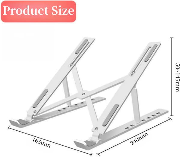 Justerbart laptopstativ - Ergonomisk design, 6 justeringsniveauer, Premium ABS-silikonekonstruktion, Bærbart og foldbart