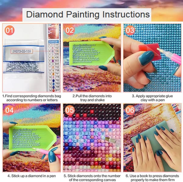 Maling-DIY 5D Diamantmalerisæt Svanelandskabsdyr