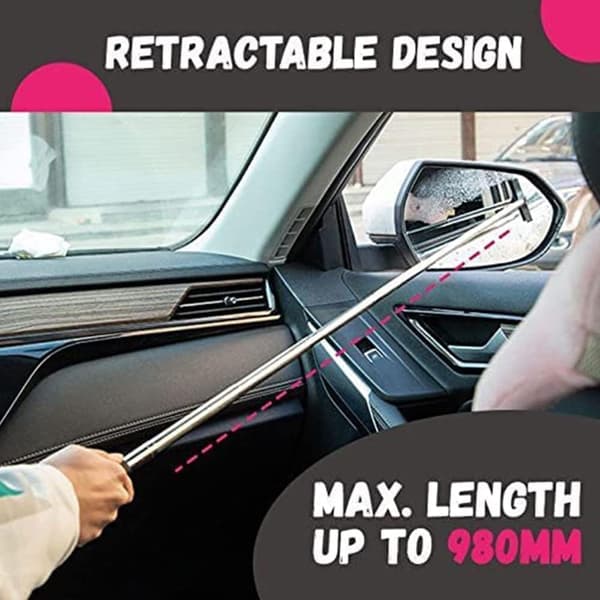 Extendable Rearview Mirror Wiper Snow Brush and Ice Scraper, Car Snow Scraper and Brush Shovel, Extendable Snow Brush