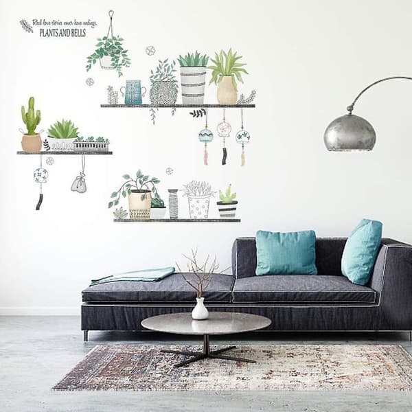 Färsk växt tapet självhäftande sovrum väggdekaler varm barnkammare layout väggdekaler dekoration-Sunny